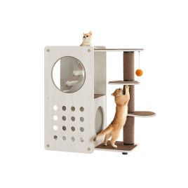 Cat Tree with Scratching Post and Soft Ladder