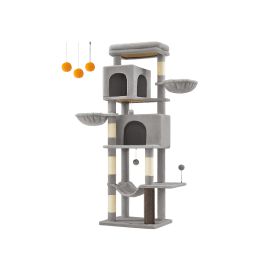 Cat Condo - FINRIA Multi Level with 2 Cave - Dove Grey