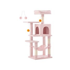 Cat Tree, 112 cm Cat Tower for Indoor Cats - Pink