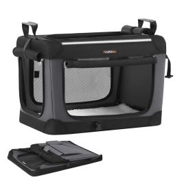REGAVA Foldable Dog Crate for Small Dogs - Ink Black