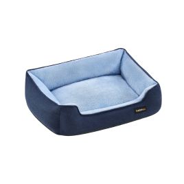 Dog Sofa Bed - GRAVAS Orthopedic Bolster Bed with Raised Edges - Pale Blue
