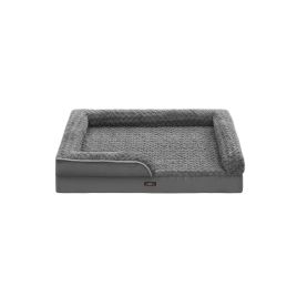 Dog Bed - MONRA Memory Foam with Side - Slate Grey