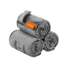 Pet Blankets - MARNA Flannel Pack of 3 Soft Cozy 102cm - Slate Grey