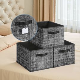 SEBUGA Set of 3 Foldable Storage Bins - Ink Black