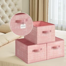 SEBUGA Set of 3 Foldable Storage Bins - Pink