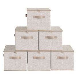 GLENWYCKE Foldable Household Storage Boxes Set of 6 - Beige