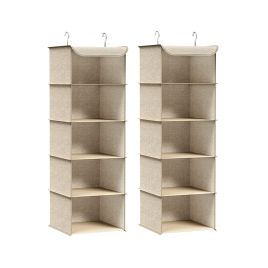 Hanging Wardrobe Organiser - VIVTA Hanging Set of 2 - Sand Beige