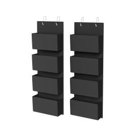 Storage Organiser - ORAVAS 2 Over Door Storage Organiser with Pockets - Black