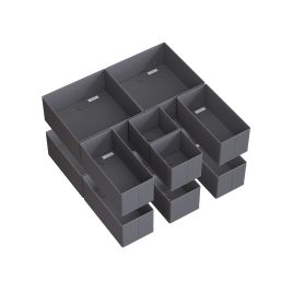 Drawer Organisers - AVOVA Foldable Fabric Set of 12 - Slate Grey