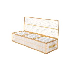 Ornament Storage Box - MONON 96 Slots 7.6 cm Organizer - Sandy Gold