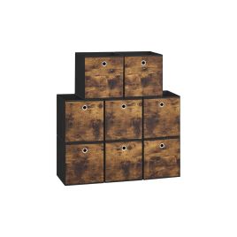 MARLOWICK Foldable Fabric Household Storage Drawers Set of 8 -Brown, 26cm
