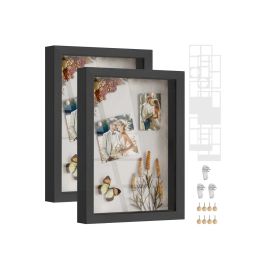 RAVENSHOLLOW Picture Frame with 6 Mats - Black