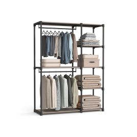 Portable Wardrobe - LUMNZA Open Closet - Rustic Taupe