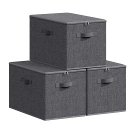 TABADE Set of 3 Foldable Storage Boxes - Slate Grey