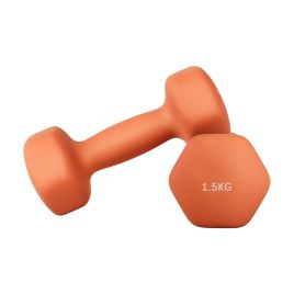 TAREMA Set of 2 Neoprene Hex Dumbbells 1.5 kg - Papaya Orange