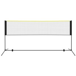 TEDEXO Height Adjustable Badminton and Volleyball Net - Black and Yellow - 400cm