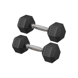 Dumbbell Set - FINVA Hexagonal Dumbbells Pair 2 x 5 kg - Black