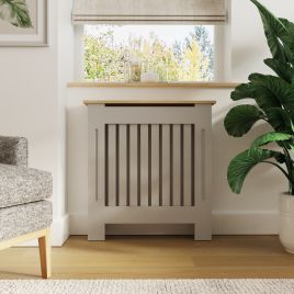 Radiator Cover - Emily Radiator Cover Small Grey and Oak