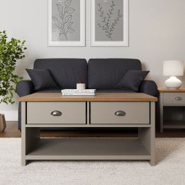 Lancaster 2 Drawer Coffee Table - Grey