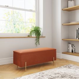 Mystica Ottoman Storage Bench Russet