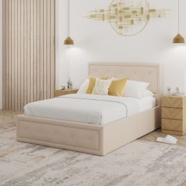 Kingsize Bed - HOLLYVALE 5ft Ottoman Natural