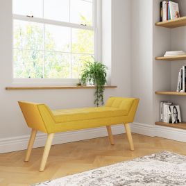 Milan Upholstered Bench Mustard
