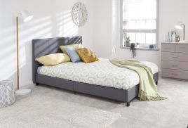 PU Leather 150cm Bed In A Box Grey