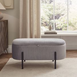 CASPIAN Storage Ottoman Small - Grey
