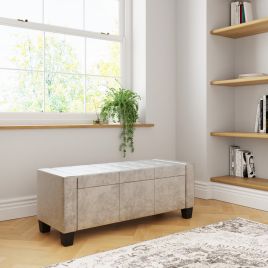 Verona Ottoman Bench Oyster Crushed Velvet