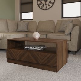 Quattro Rectangular Coffee Table - Royal Walnut