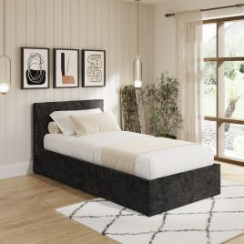 ENLIX Single End Lift Ottoman Bed with Storage - Black