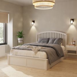 Madrid Wooden Ottoman Bed 135cm White