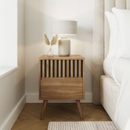 ROANELL 2 Drawer Bedside Table - Oak