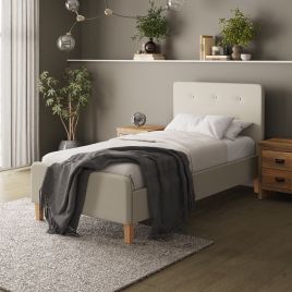Ashbourne 3ft Single Upholstered Beds - Natural