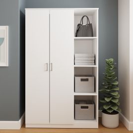 BRAIL 2 Door Wardrobe White - 101cm