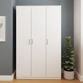 BRAIL 3 Door Wardrobe White - 101cm