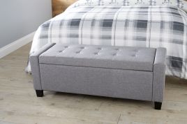 Verona Ottoman Bench Grey Fabric
