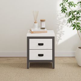 BELONA 2 Drawer Bedside Table White