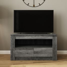 CANON 2 Drawer TV Unit with Shelves and Storage - Charcoal Grey