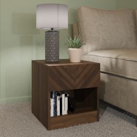 Quattro 1 Drawer Lamp Table - Royal Walnut