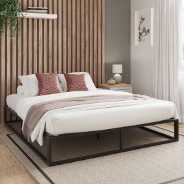 Platform Bed 135cm Black