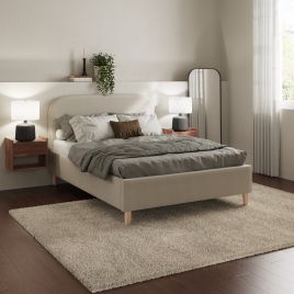 Opulent Nest Boucle Bliss Natural Stone Ottoman Bed - 135cm