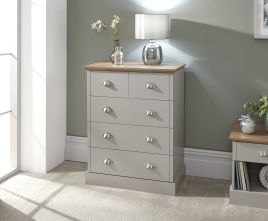 Grey Chest of Drawers - KESWICK Medium Chest  5 Drawers