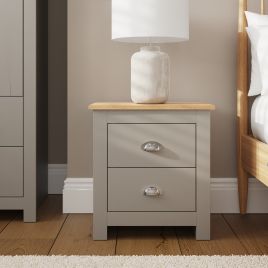 Lancaster 2 Drawer Bedside Grey