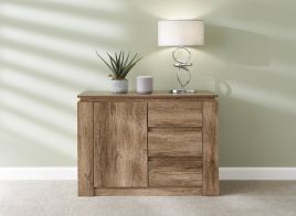 CANYON Oak Effect Sideboard with 3 Drawers and Door - Oak