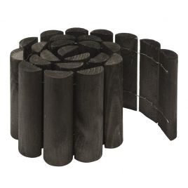 BRAVERO Pack of 2 Wooden Spiked Log Roll 6-Inch - Charcoal Grey