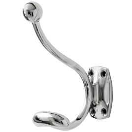 Single Hook Chrome Coat Hanger - Silver