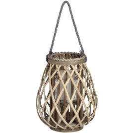 Wicker Bulbous Lantern - Small