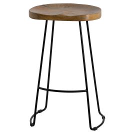 Franklin Hardwood Shaped Barstool - Silver