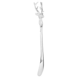 Nickel Stag Head Detail Shoe Horn - Silver